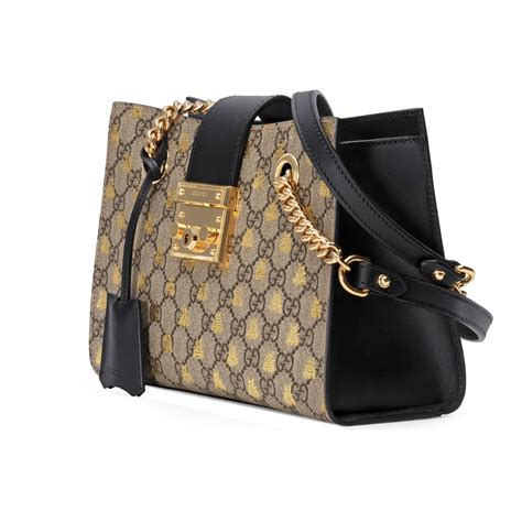 gucci bag with bee design|Gucci padlock small shoulder bag.